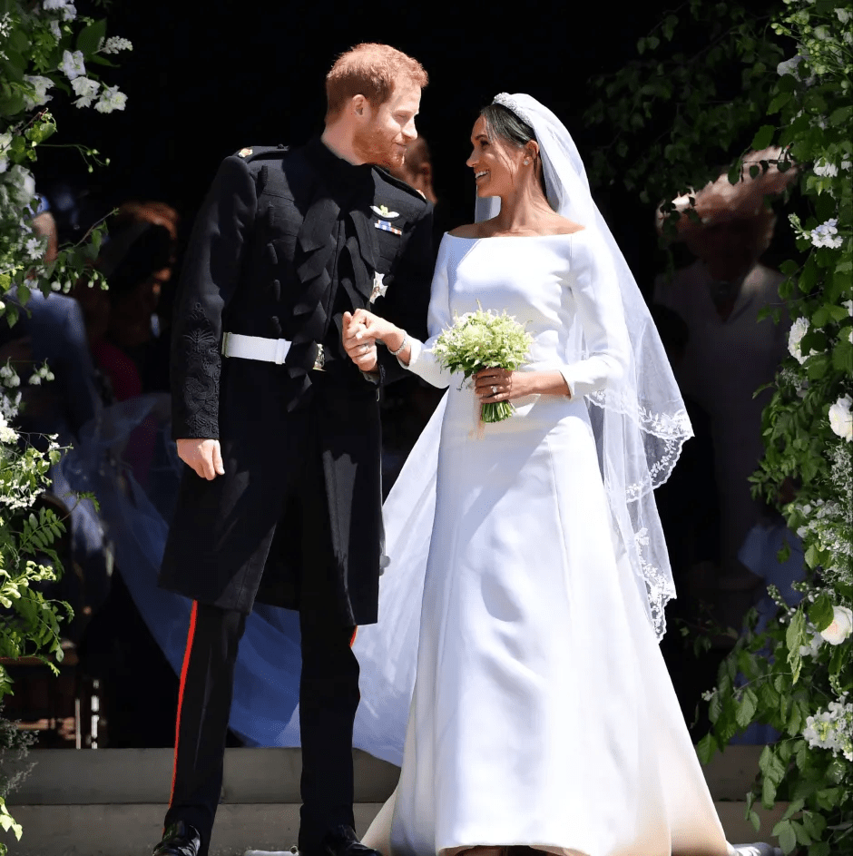Prince Harry and Meghan Markle on their wedding day.