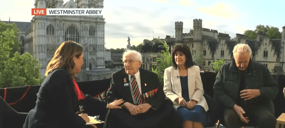 Live interview with three people outside Westminster Abbey.
