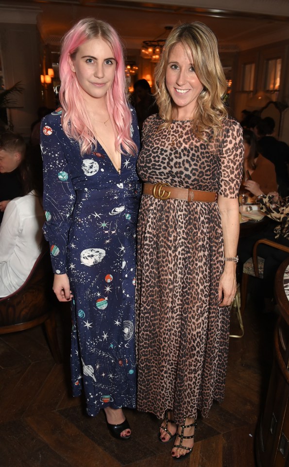 India Rose James and Fawn Lawson at a dinner.