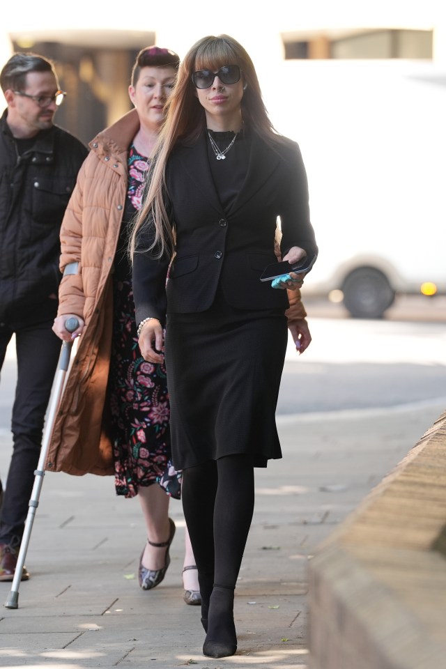 Isabelle Dale arriving at Southwark Crown Court.