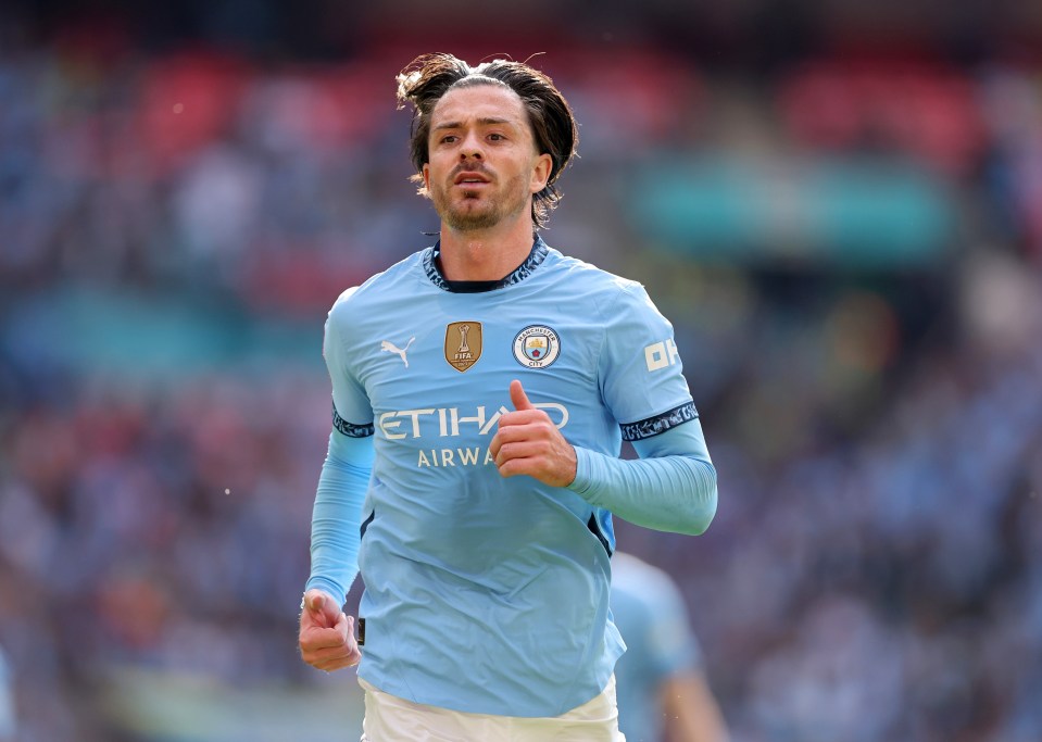 Jack Grealish of Manchester City during a soccer match.