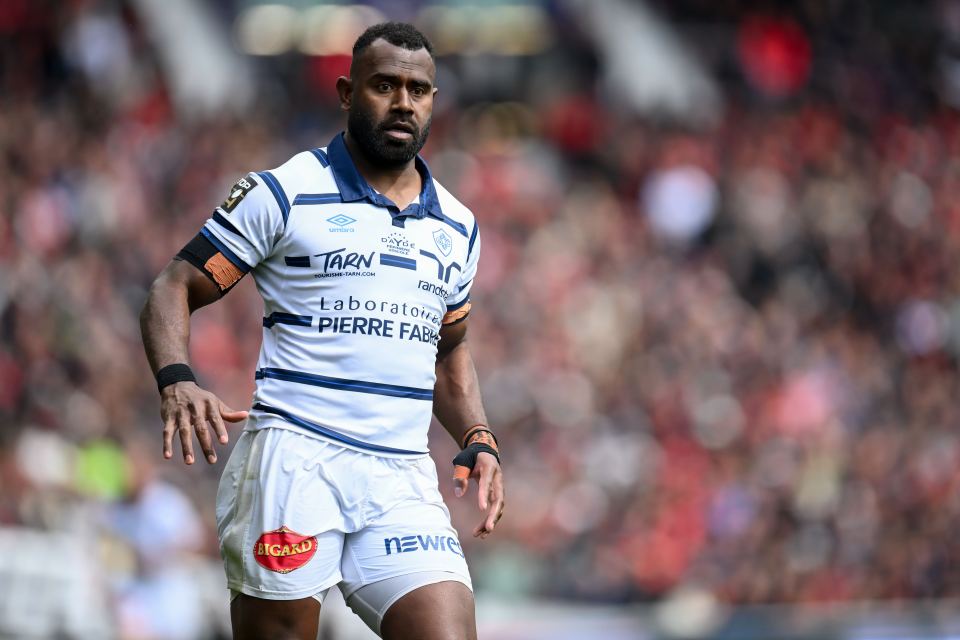 Josaia Raisuqe of Castres Olympique during a rugby match.