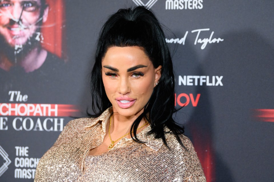 Katie Price at the premiere of the documentary "The Psychopath Life Coach".