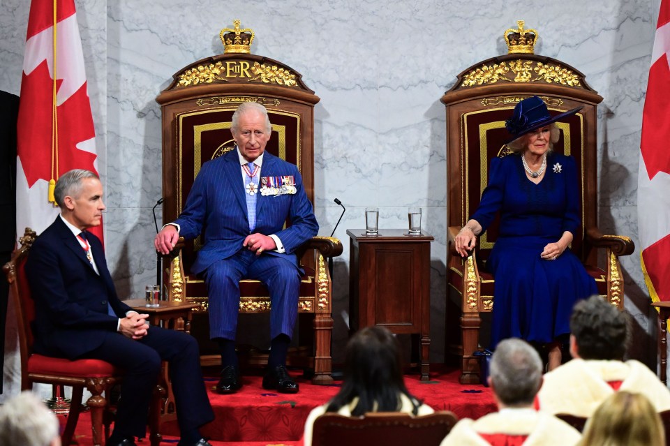King Charles giving a speech from the throne.