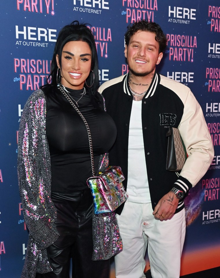 Katie Price and JJ Slater at the press night of Priscilla Queen of the Desert.