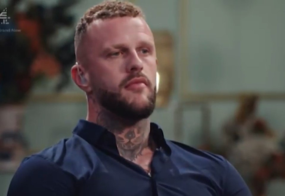 Sacha from Married at First Sight, looking serious.