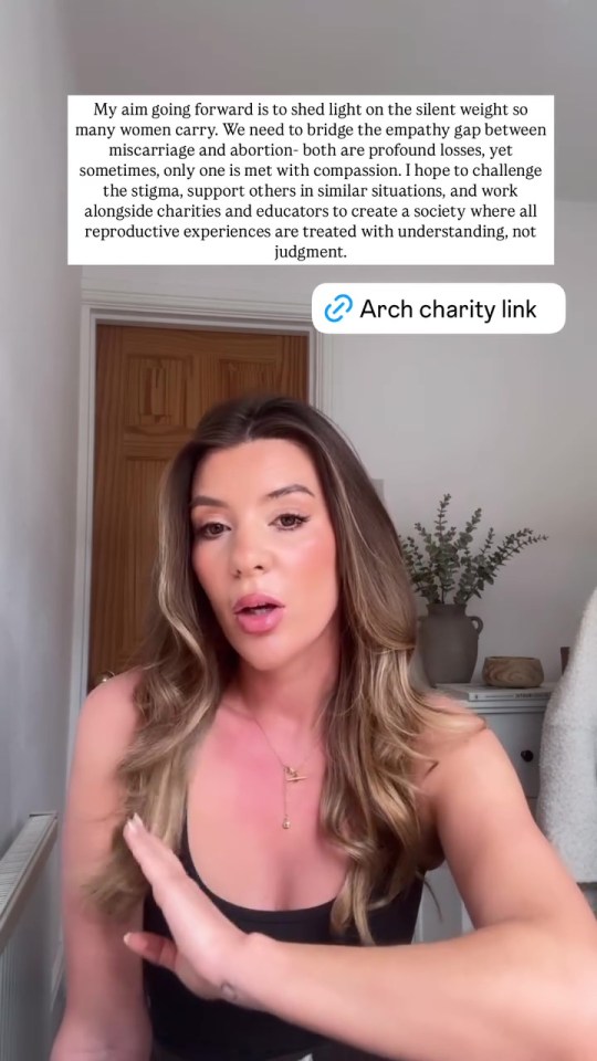 Woman speaking about miscarriage and abortion.