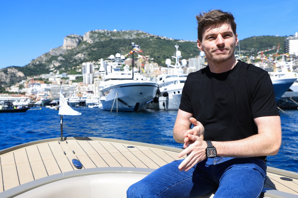 Max Verstappen on a boat in Monaco.