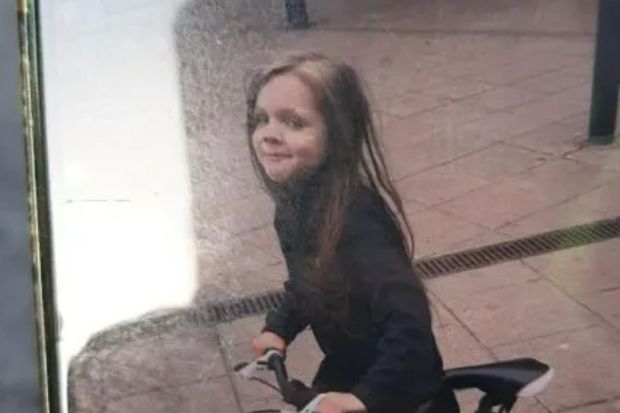 An image collage containing 1 images, Image 1 shows Girl on a red bike