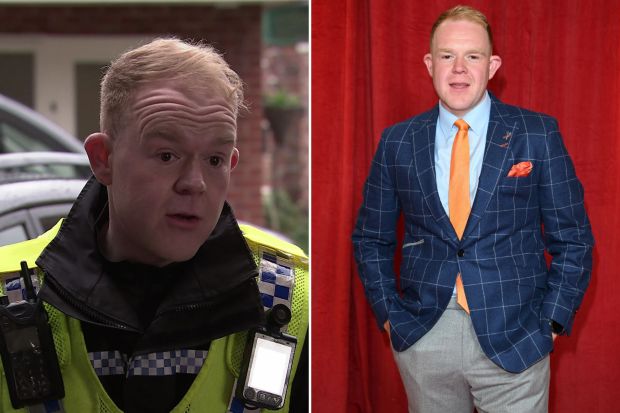 An image collage containing 2 images, Image 1 shows Colson Smith as Craig Tinker in Coronation Street, Image 2 shows Colson Smith at the British Soap Awards