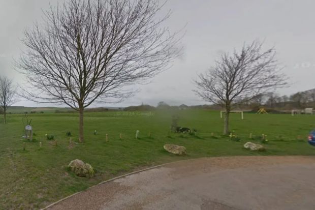 An image collage containing 1 images, Image 1 shows Field near Thomas Hardye School in Dorchester