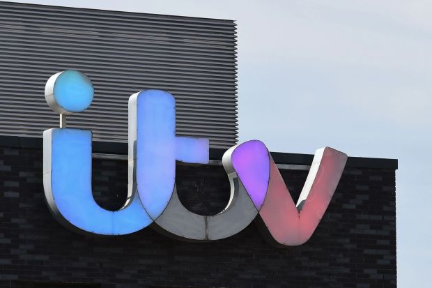 An image collage containing 1 images, Image 1 shows ITV logo on a building