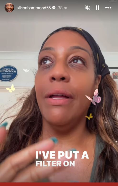 Woman admitting to using a filter on a video.