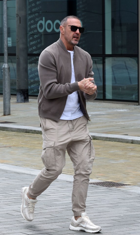 Paddy McGuinness leaving a radio studio.