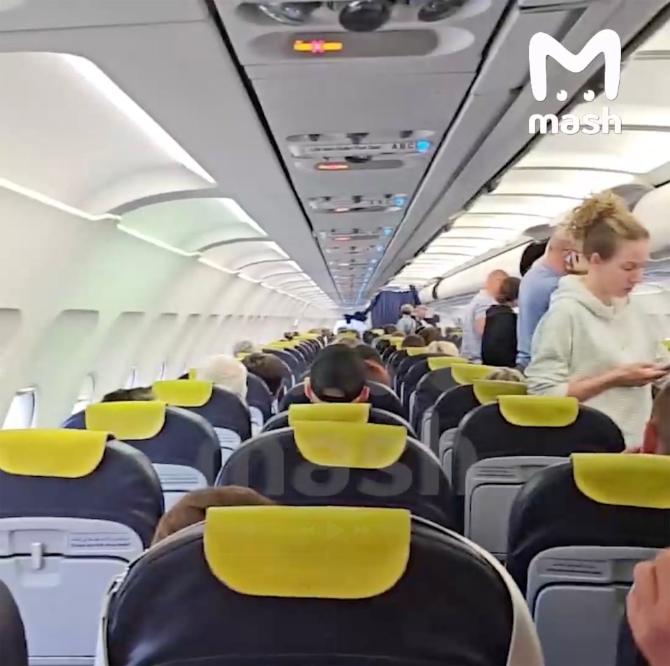 Passengers on a diverted flight from Hurghada to Moscow.
