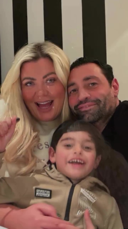 Gemma Collins, Rami Hawesh, and a young boy.