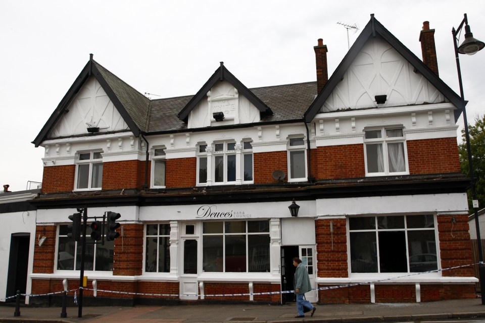 Deuce's Bar & Lounge in Chigwell after a fire.