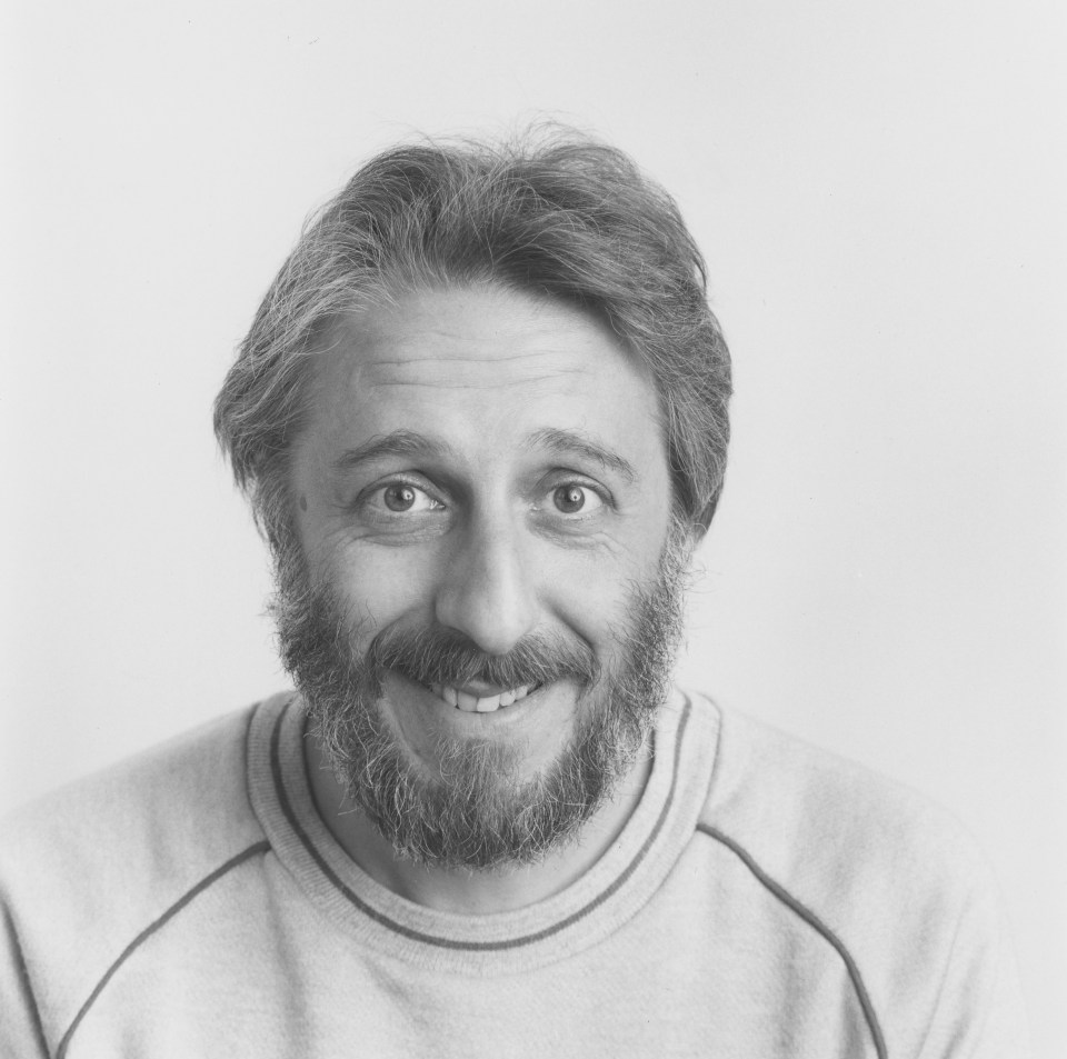 Black and white portrait of author Barry Fantoni.