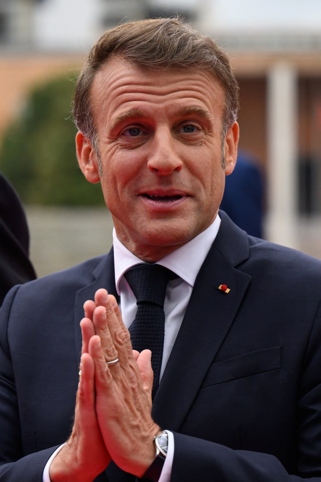 Emmanuel Macron gesturing.