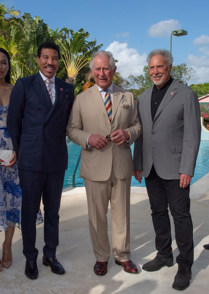 The Prince of Wales with Lionel Richie and Tom Jones at a Prince’s Trust International Reception.