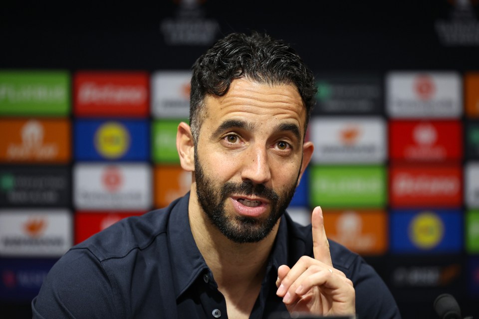 Ruben Amorim, Manchester United manager, at a press conference.