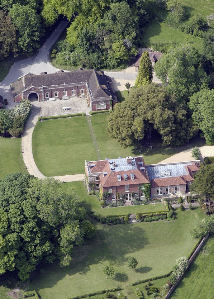 Aerial view of Ashcombe House, the home of Madonna and Guy Ritchie.