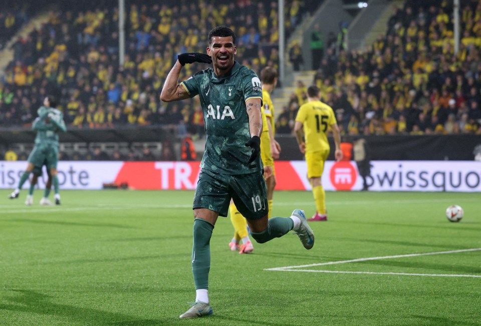 Dominic Solanke celebrating a goal.