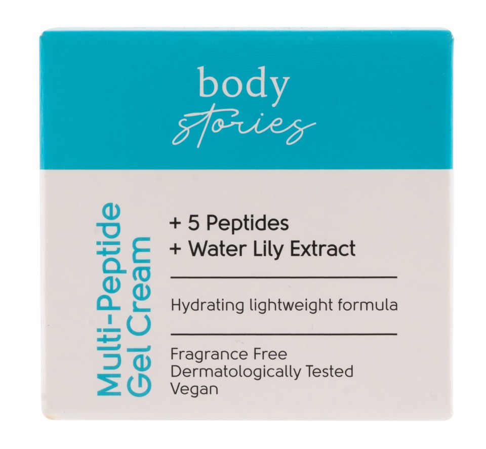 Body Stories Multi-Peptide Gel Cream box.