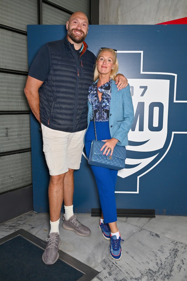 Tyson Fury and Paris Fury at a sporting event.