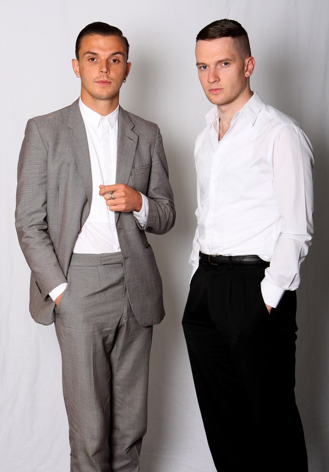 Theo Hutchcraft and Adam Anderson of the band Hurts in a promotional photo.