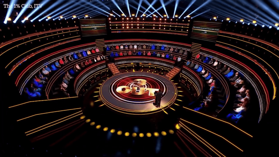 The 1% Club game show set.