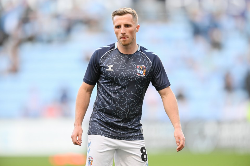 Jamie Allen of Coventry City warming up during a Sky Bet Championship Play-Off Semi Final match.