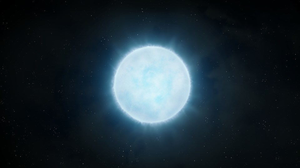 Illustration of a white dwarf star in space.