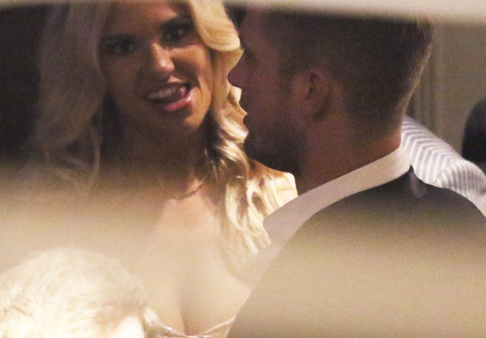 Dan Osbourne and Christine McGuinness chatting in a hotel lobby.