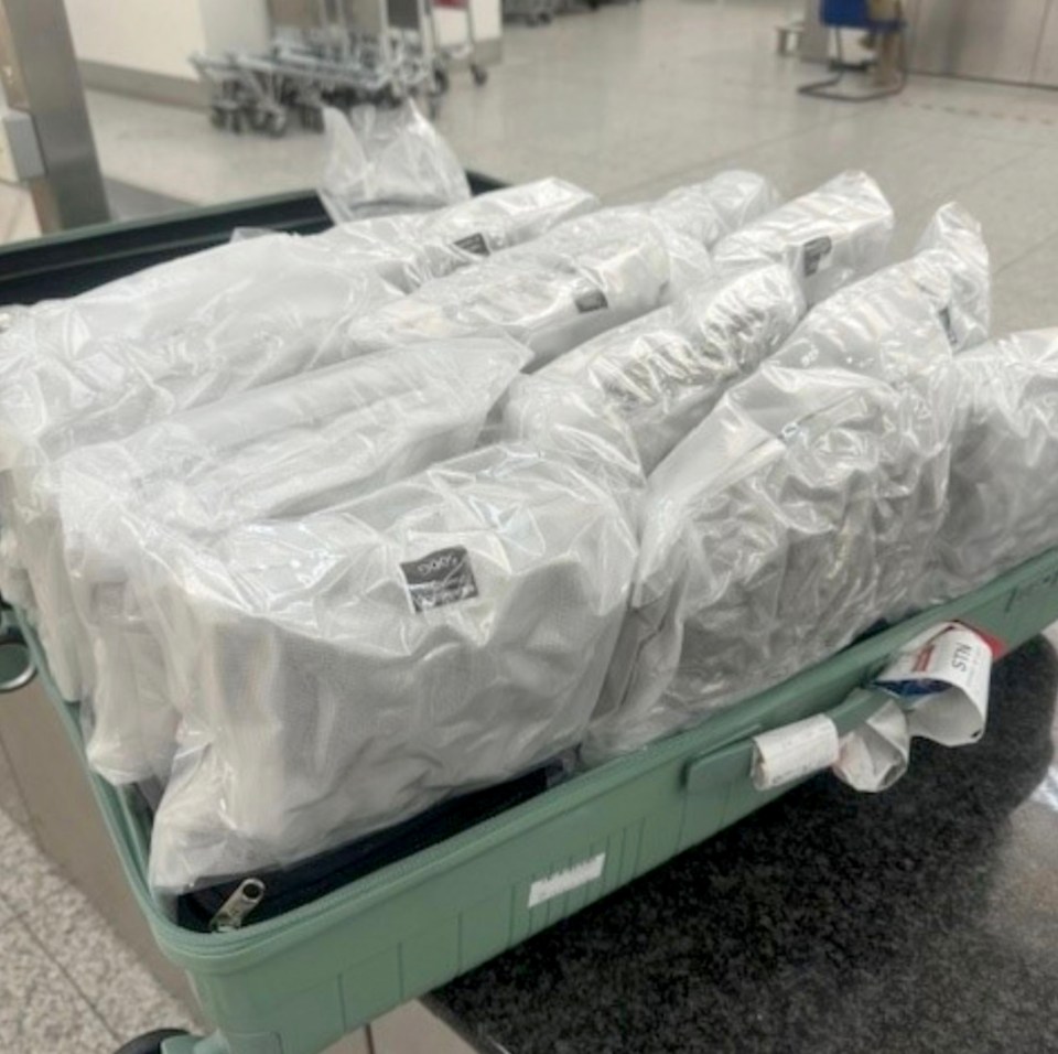 Suitcases of cannabis seized at an airport.