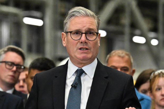 Keir Starmer giving a speech.