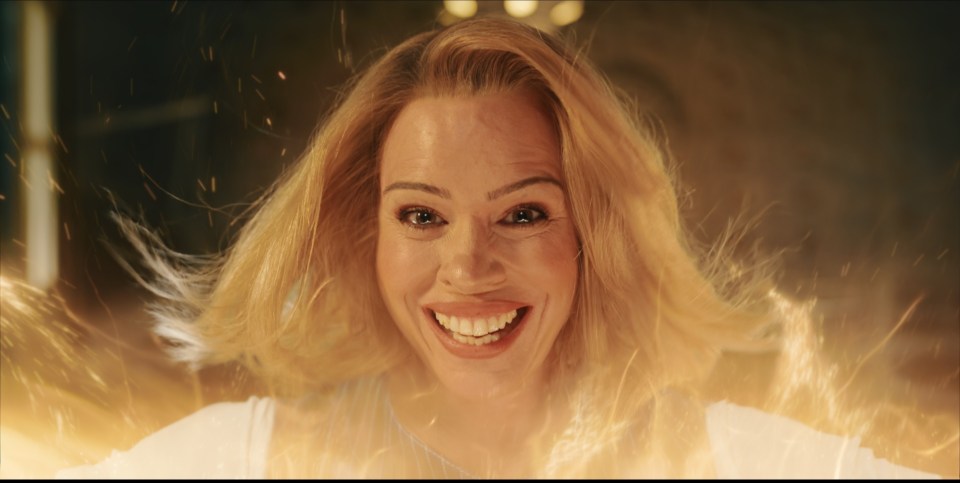 Billie Piper as the Doctor in the Doctor Who finale.