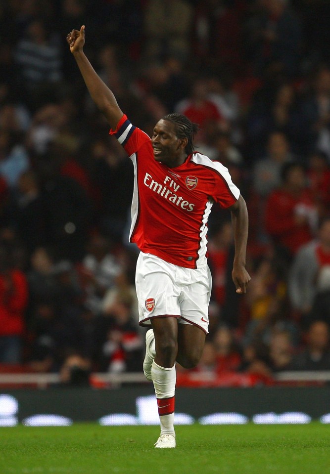 Jay Emmanuel-Thomas of Arsenal celebrating a goal.