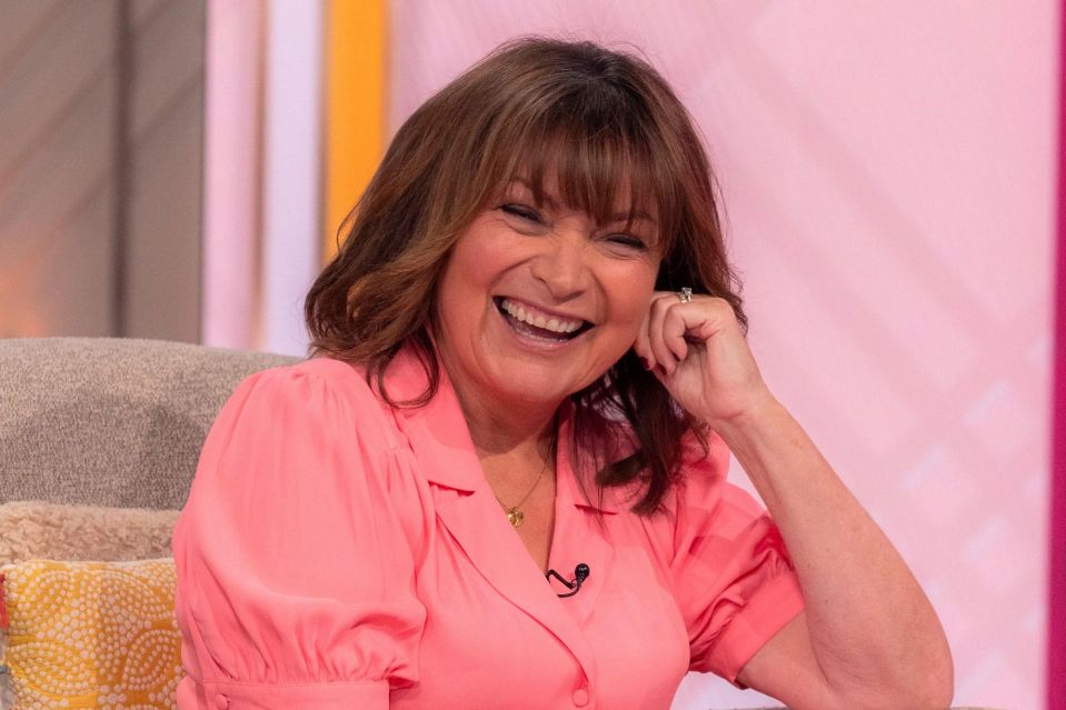 An image collage containing 1 images, Image 1 shows Lorraine Kelly on the set of her TV show