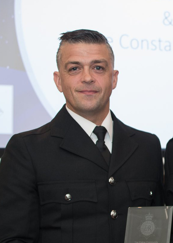 PC Lorne Castle, a dismissed Dorset Police officer, in uniform.