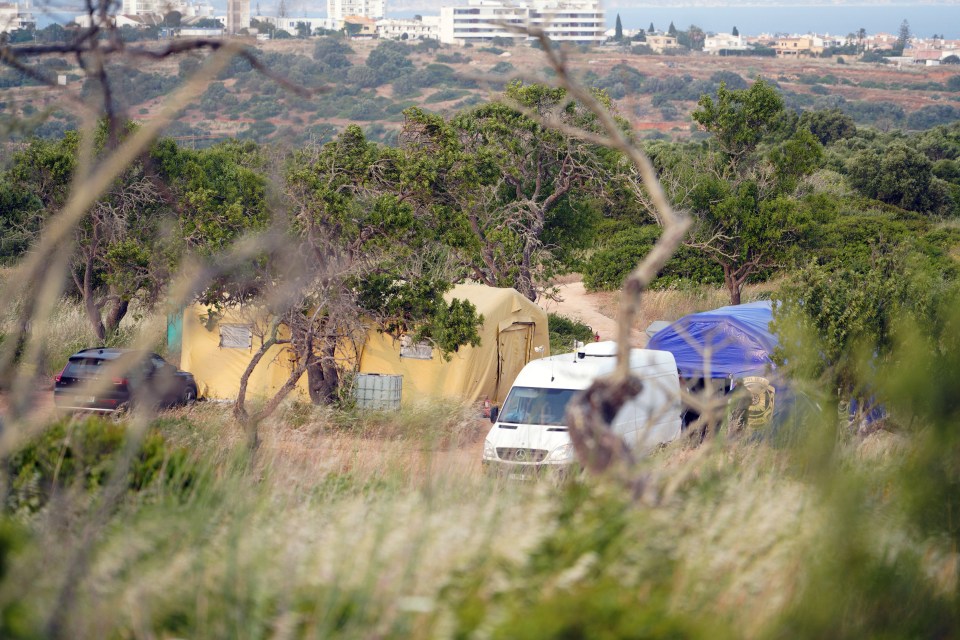 Police setting up a search area in Portugal.