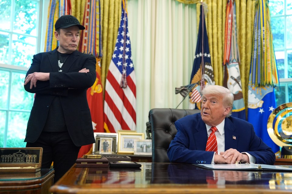 President Donald Trump and Elon Musk in the Oval Office.