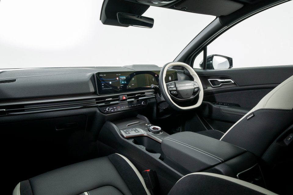 Interior view of a Kia car.